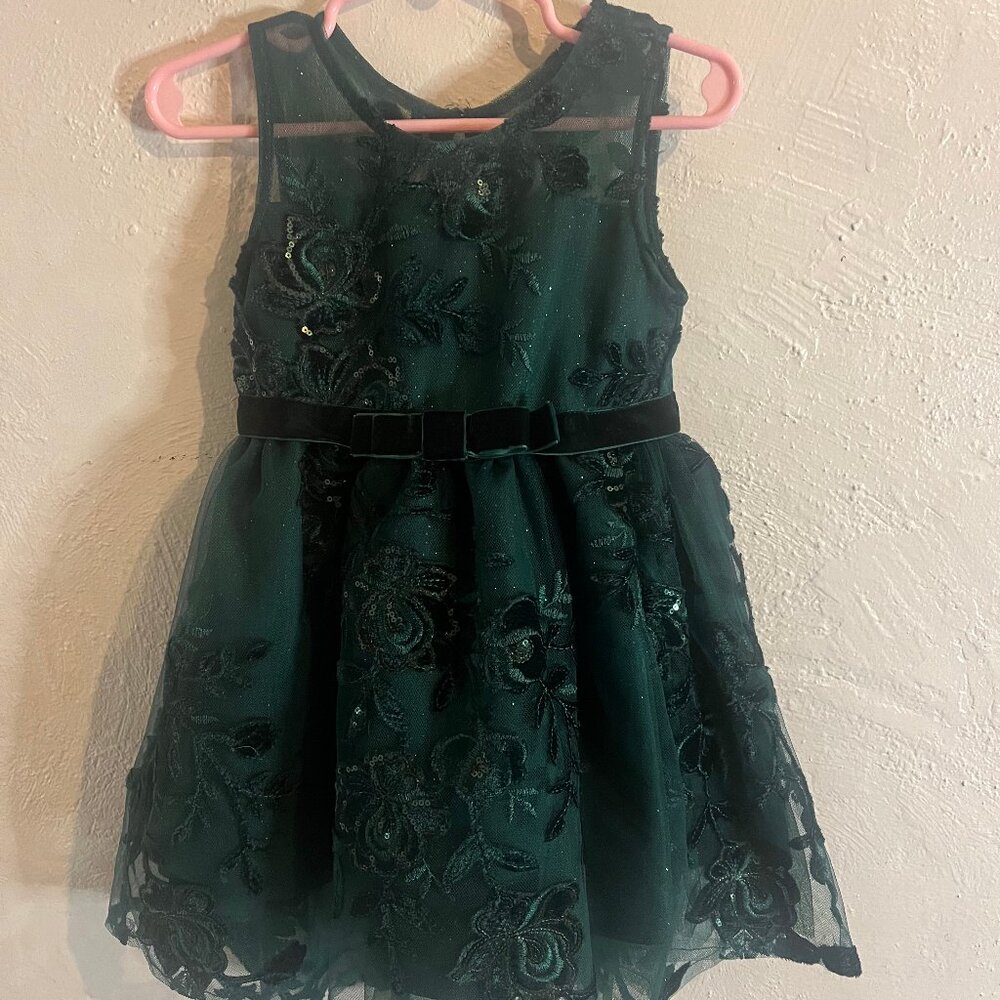 Rare Editions green emerald dress toddler size 3t